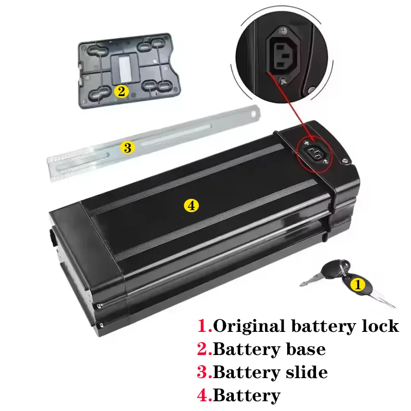 48V Haiba Lithium ion Battery Folding Model Universal Lithium ion Battery 48V Multiple capacities 17.5AH 21AH 30AH battery pack