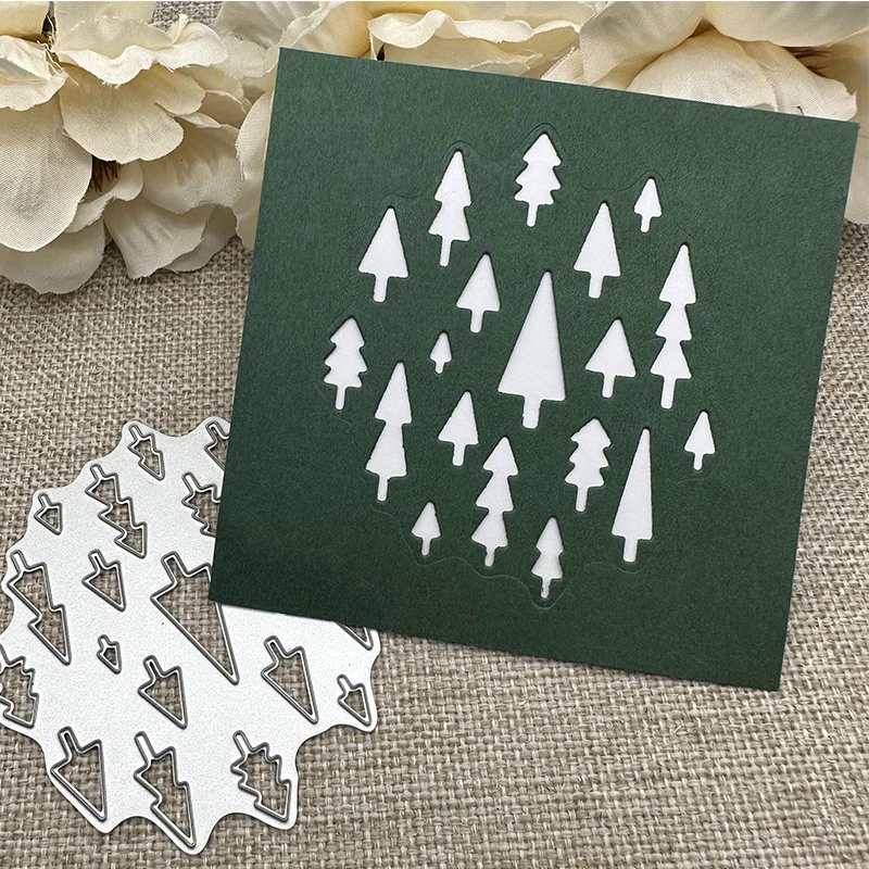 Christmas tree background Metal Cutting Dies Stencils For DIY Scrapbooking Decorative Handcraft Die Cutting Template Mold