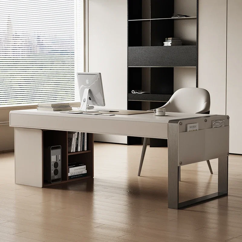 

Dialogue space Italian minimalist desk high-end home study bedroom solid wood computer desk