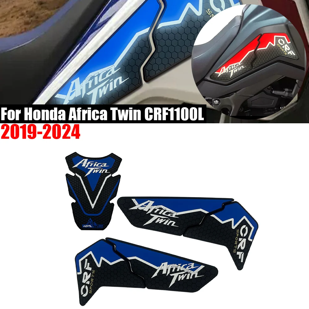For Honda Africa Twin CRF1100L  Non-slip Rubber Fuel Tank Anti-slip protective Stickers Decals AfricaTwin Accessories 2019-2024