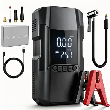 High-Quality Portable Car Emergency Jump Starter with Air Pump, 150Psi Auto-Shutoff Tire I