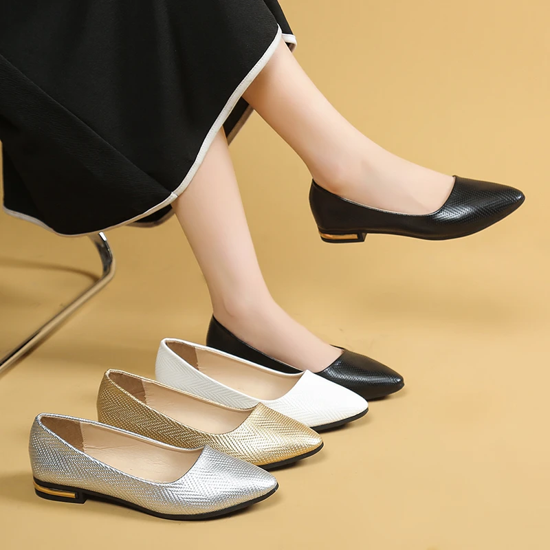 Frühling/Herbst Bequeme Lässige Elegante Turnschuhe Mode Neue Spitzschuh Licht Mund Sexy Rutschfeste Flache Arbeitsschuhe für Frauen