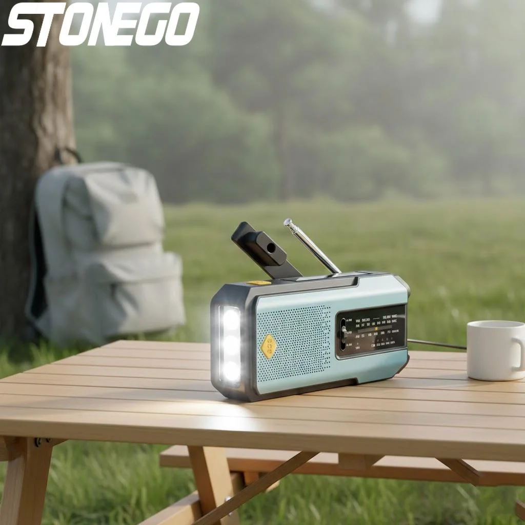 

Портативное аварийное радио с солнечной и ручной зарядкой, FM-приемник, светодиодный фонарь, лампа для чтения, сигнализация SOS, аккумулятор 2000 мАч