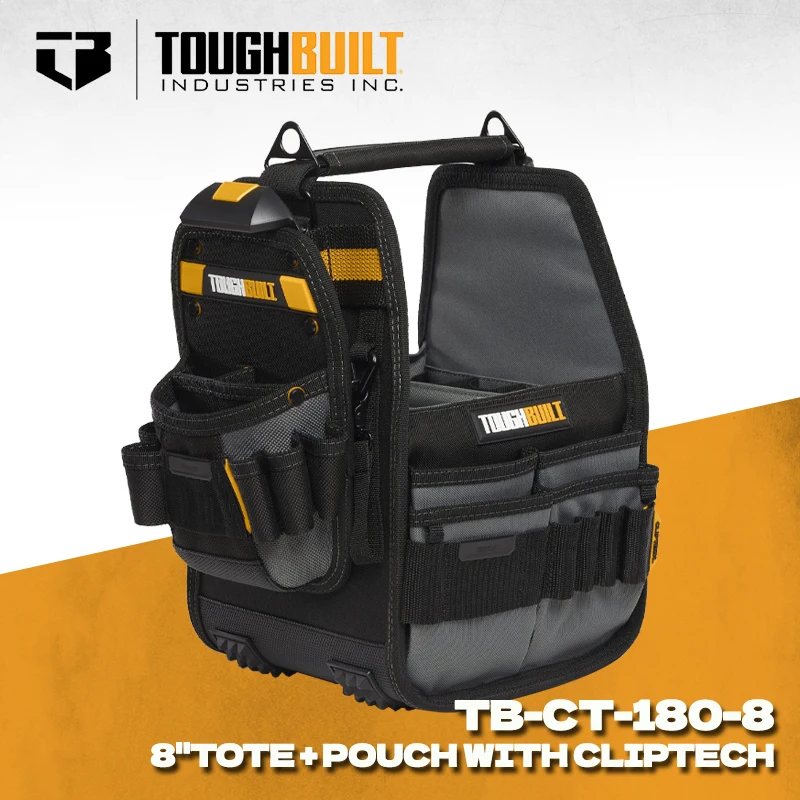 ToughBuilt TB-CT-180-8 Borsa tote da 8" con strumenti ClipTech Borsa da imballaggio TOUGHBUILT