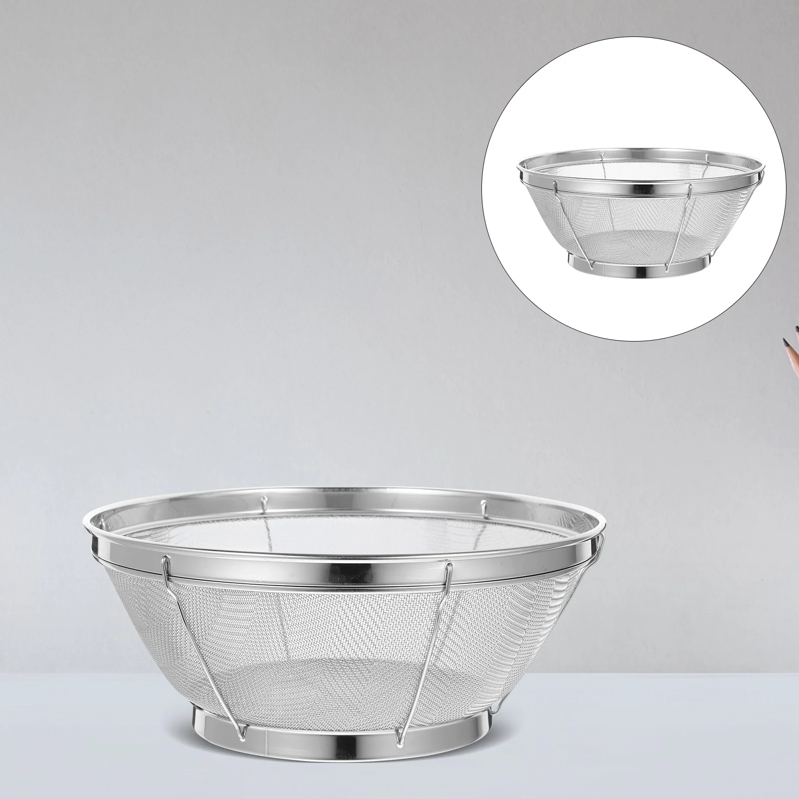 

Strainer Stainless Steel Rice Washing Sieve Convenient Colander Metal Net Fine Mesh Basket Food