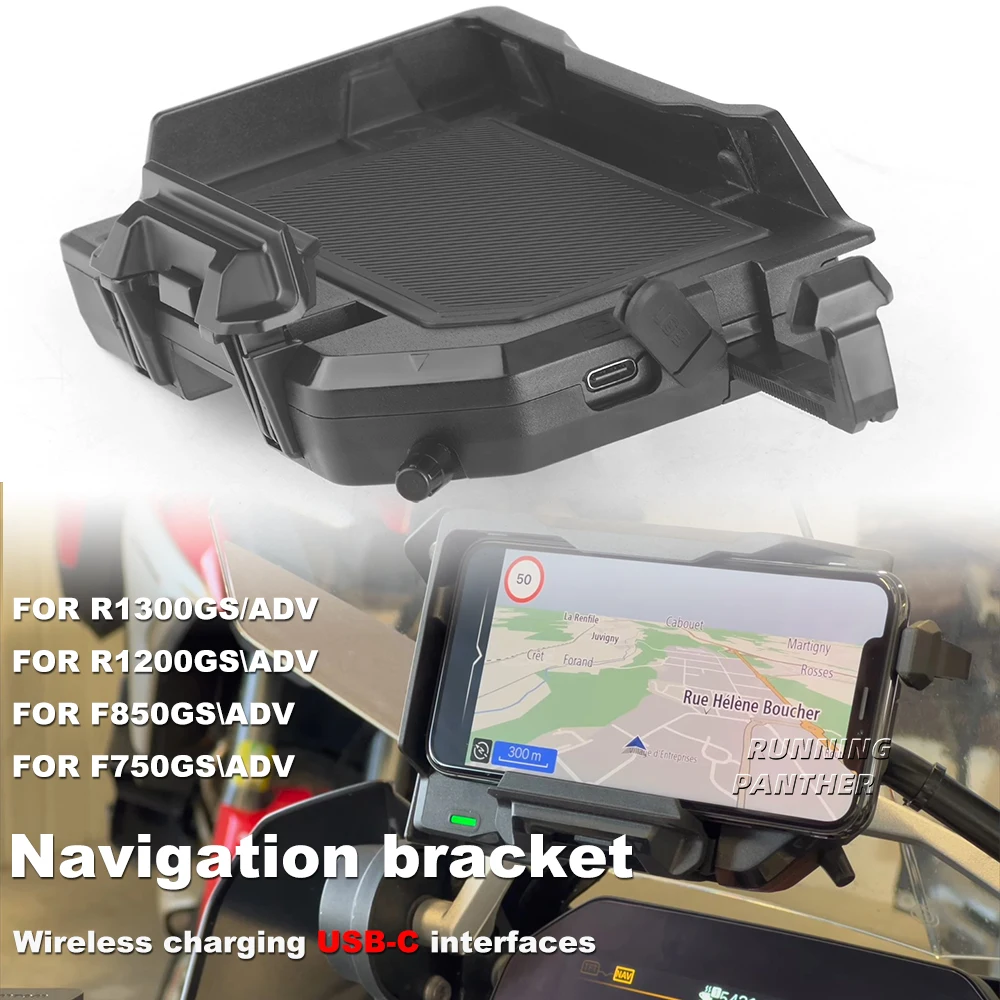 

Motorcycle Wireless Charging GPS Phone Holder Navigation Bracket For BMW F850GS F750GS F700GS F800GS R1200GS R1250GS R1300GS ADV