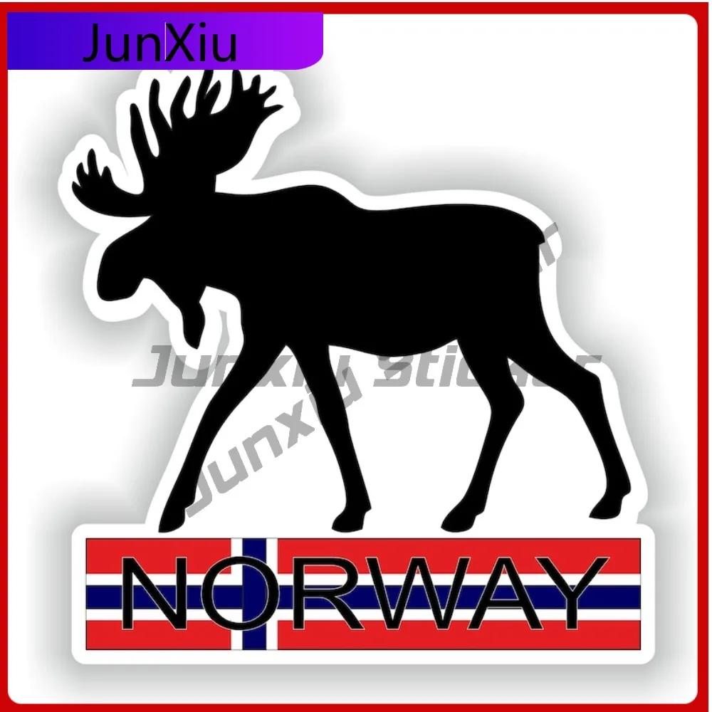 Moose Norway Flag Vinyl Creative Sticker Vehicle Decal Decorative Camper Rv Cactus Stickers Suv Window Camping Car Advebture Pvc