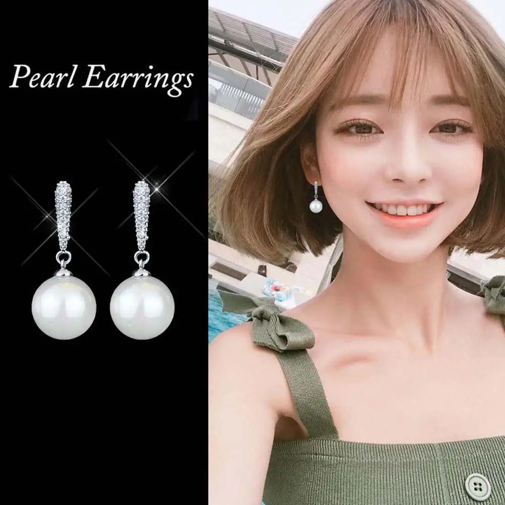Sweet Lady Gifts S925 Silver Elegant Drop Earrings Fashion Ear Studs Jewelry