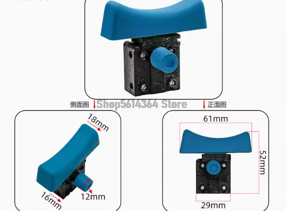 Heavy-Duty Cut-Off Machine Switch - High Current Chain Saw Lock Switch with Safety Feature for Electric Hammer