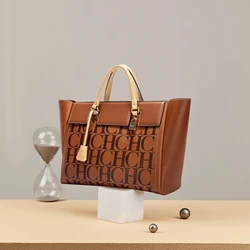 CHCH Luxury Classic 2023 Winter Women's Large Capacity Handbag Fashion Retro Print Bucket Bag Travel Party Banquet Shoulder Bag