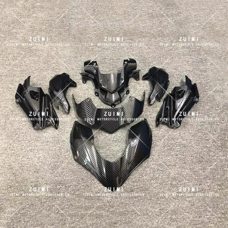 Carbon Fiber Paint Motorcycle Hood Kit Side Panel Fairing Fit For Kawasaki Z900 Z 900 2017-2019