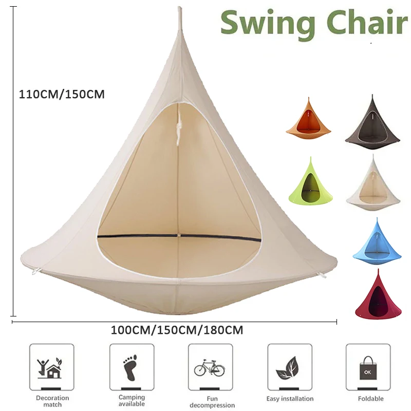 Impermeável Hanging Hammock para Camping ao ar livre, Sofá Hammock, Hanging Swing, Garden Tent, Decoração Terraço, Viagem