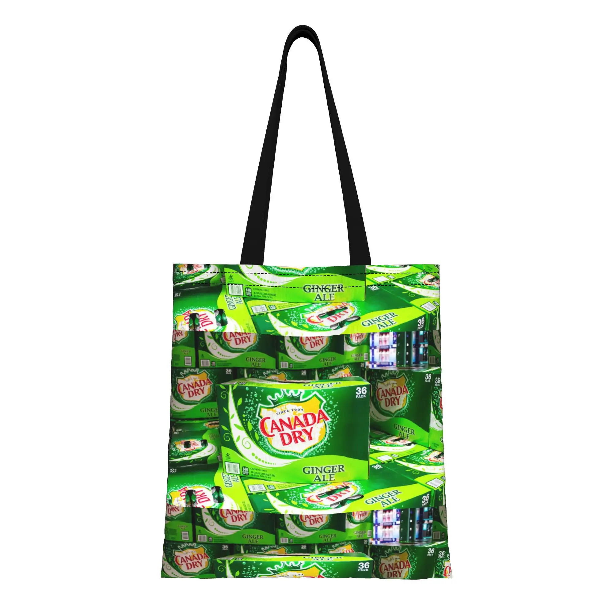 

cCanada Dry cCanada Dry Ginger Ale 36 Pack Retail Canva Tote Bag Perfect for Shopping Travel Outdoor Heavy Duty Shoulder Handbag