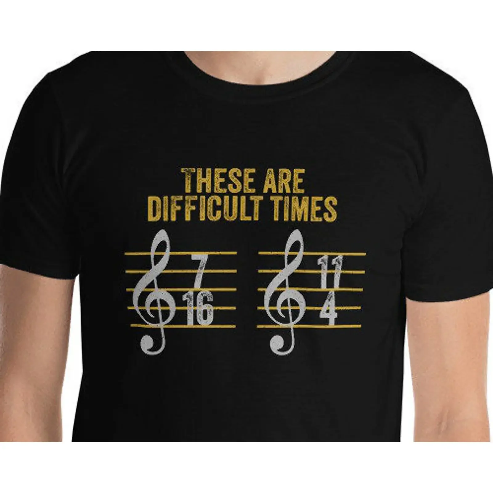 Composer Musician Funny These Are Difficult Times Music Pun Joke T Shirt vintage Washed Slightly graphic Stylish homme Unisex