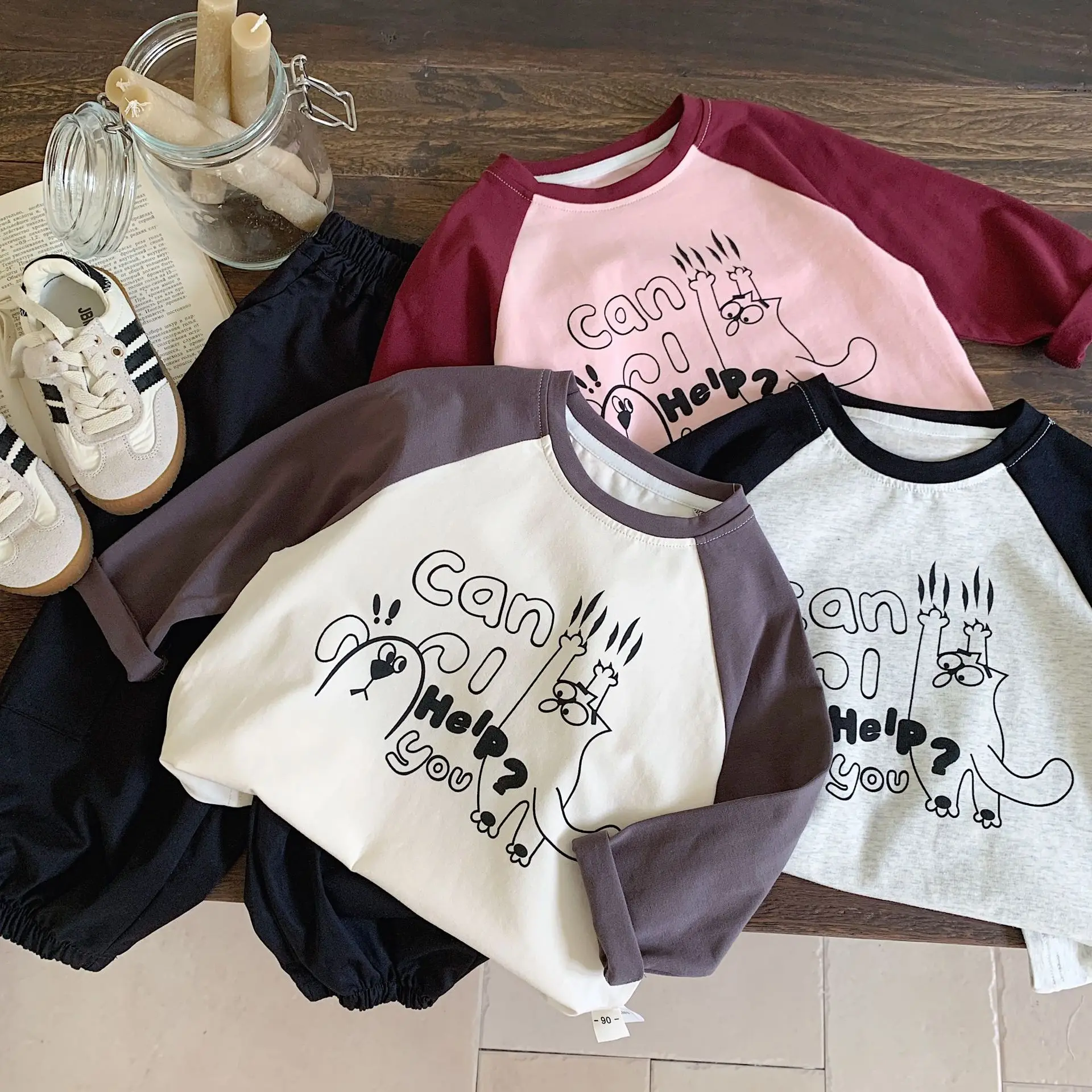 Boys T-shirts Autumn Spring Children Tees Long Sleeve Tops for Kids Cartoon Girls Pullover Casual Toddler Outfits Baby Clothing