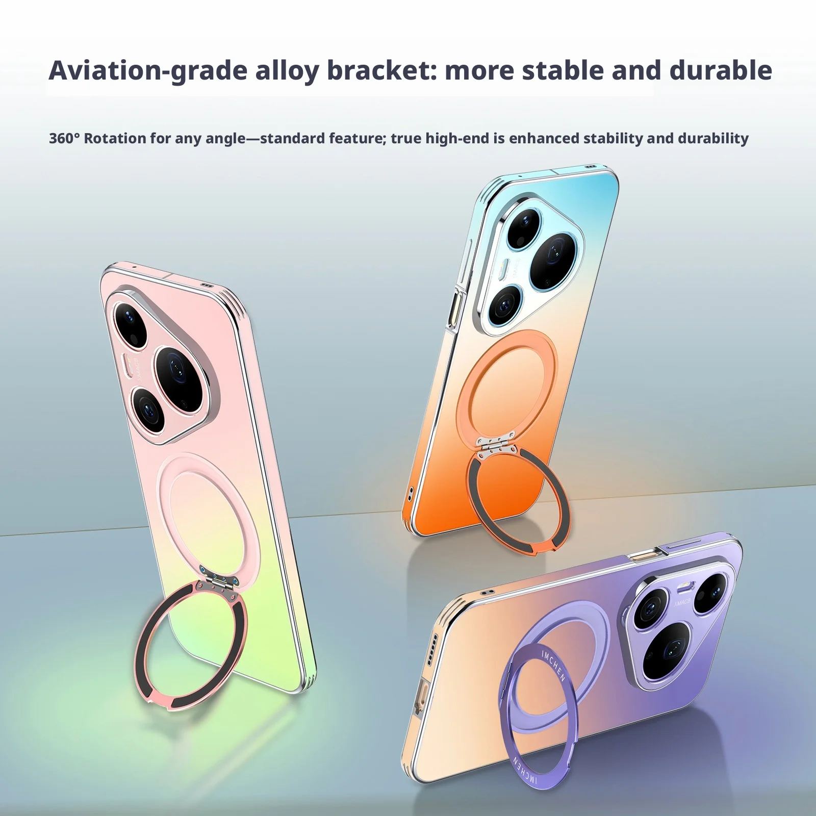 

HiHigh-end Premium Case For Huawei Pura 90 Pro Max/90 Pro 360° Rotation Magnetic Aviation-grade Straight Gradient Frame Cover