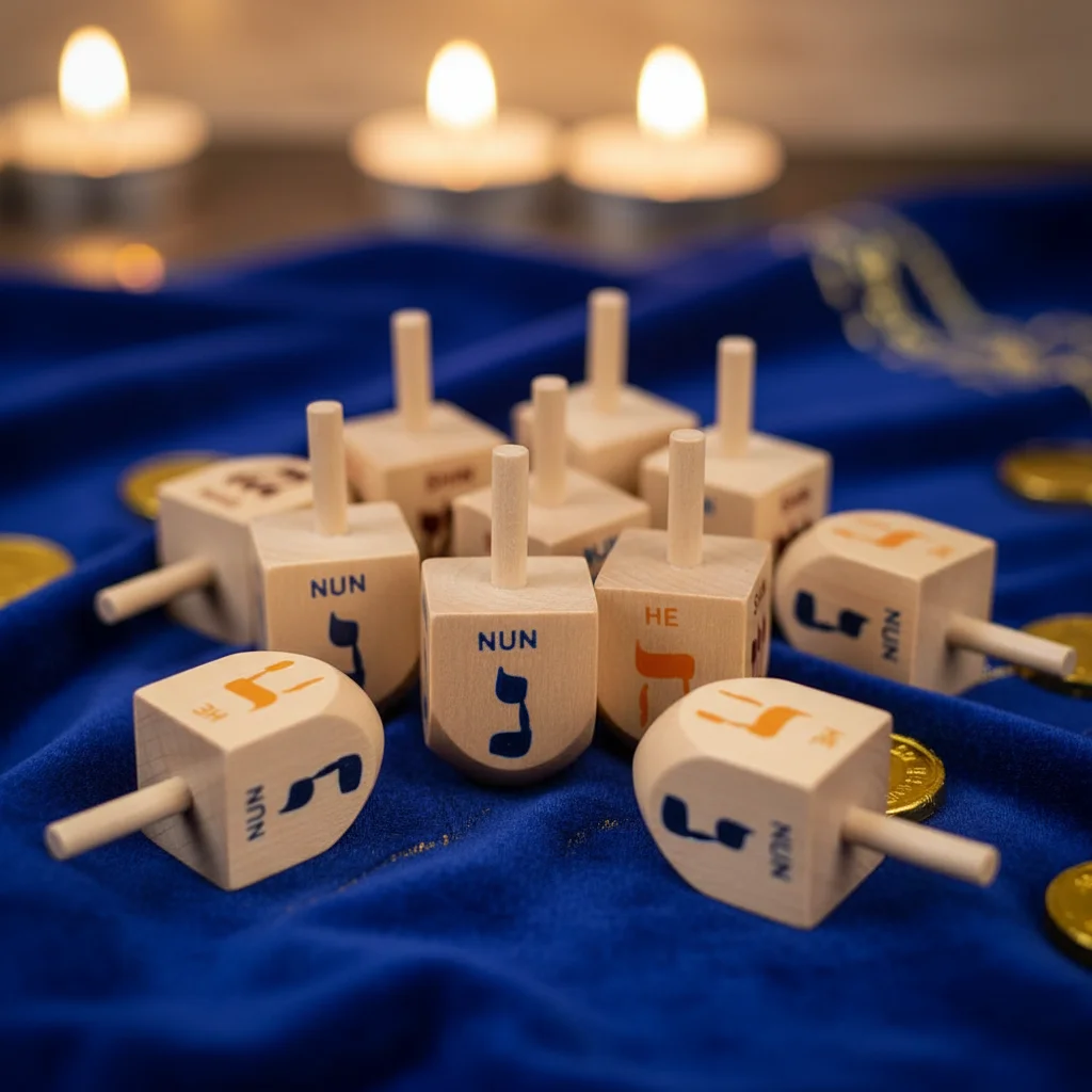 10Pcs 10 Pcs Wooden Spinning Dreidel Wooden Material Mini Size Spinning Top Toy Children Gits Portable Design Wooden Crafts