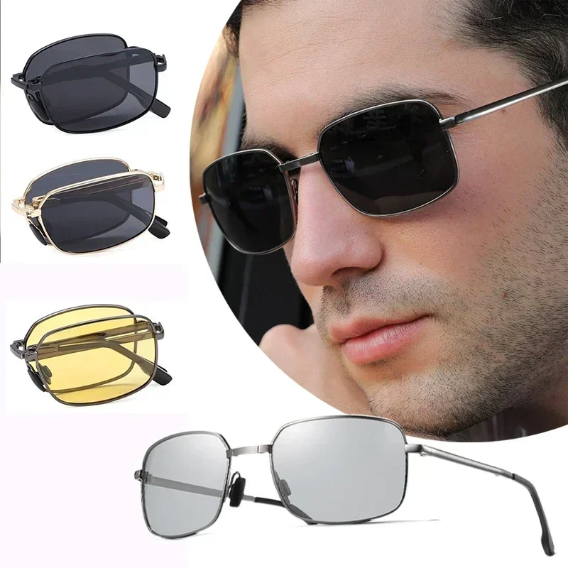 العلامة التجارية مربع اللونية الاستقطاب النظارات الشمسية الرجال النساء نظارات الرؤية الليلية للقيادة العصرية ظلال الحرباء النظارات #3