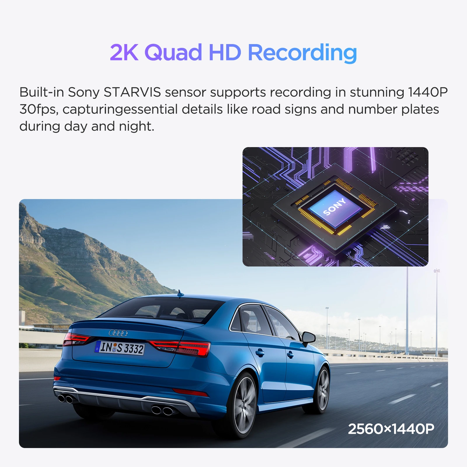 VIOFO WM1 Car Camera 2K QUAD HD Dash Cam Stealthy Video Recorder With WIFI & Sony STARVIS Sensor Night Vision 24/7 Parking Mode