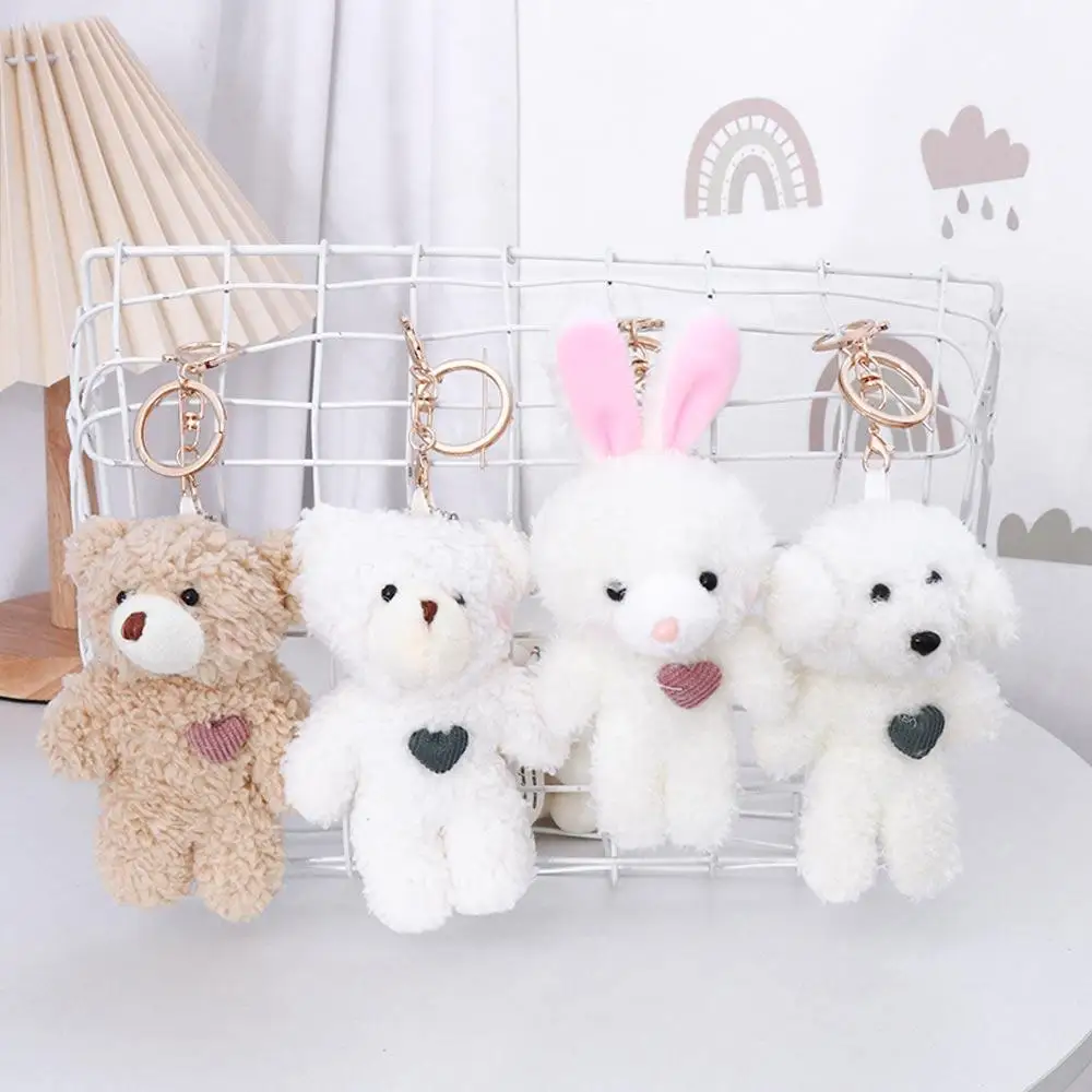 Keychain DIY Trinket Bag Pendant Bag Accessories Backpack Pendant Plush Rabbit Keychain Bear Plush Keychain Dog Plush Keyring