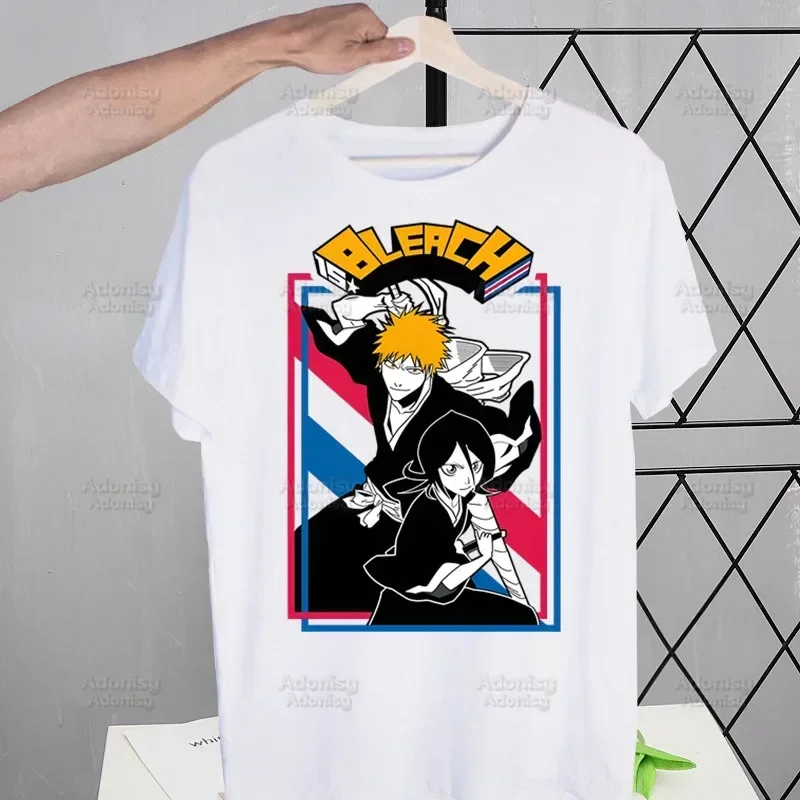 Bleach Anime Kurosaki Ichigo Japanese T Shirt Men Retro Washed Tops Tees Harajuku Tshirt Streetwear Hip Hop Male T-shirts view 4