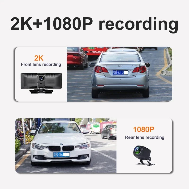 10.26 inch Carplay HD CAR DVR Mirror 1080P camera Recorder night vision  Dash Cam App control Remote  Auto ADAS GPS 4G