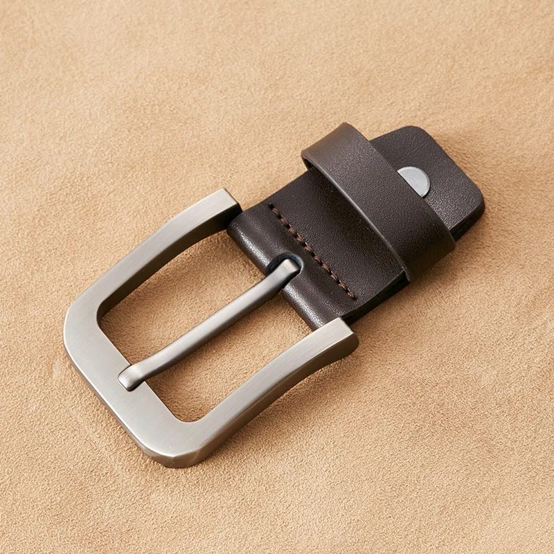 Boucle de ceinture automatique de qualité supérieure, fermoir en métal de 3.8cm, accessoire de ceinture de pantalon robuste pour hommes, tendance 2025 (marron/noir mat)