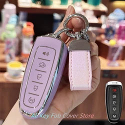 Key Fob Cover Car Keychain Lanyard for Ford Edge Focus Flex Explorer Taurus Lincoln MKS MKT MKX