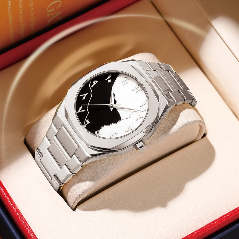 

Bestwin Light Роскошные мужские кварцевые часы Модный круглый циферблат Водонепроницаемый офисный деловой ремешок из нержавеющей стали Повседневный простой дизайн