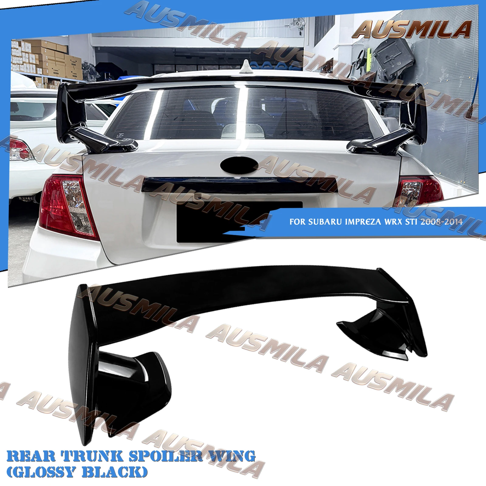 

Exterior Rear Spoiler Wing Flap Trim Trunk Lid ABS Plastic Lip For Subaru Impreza WRX STI 2008-2014