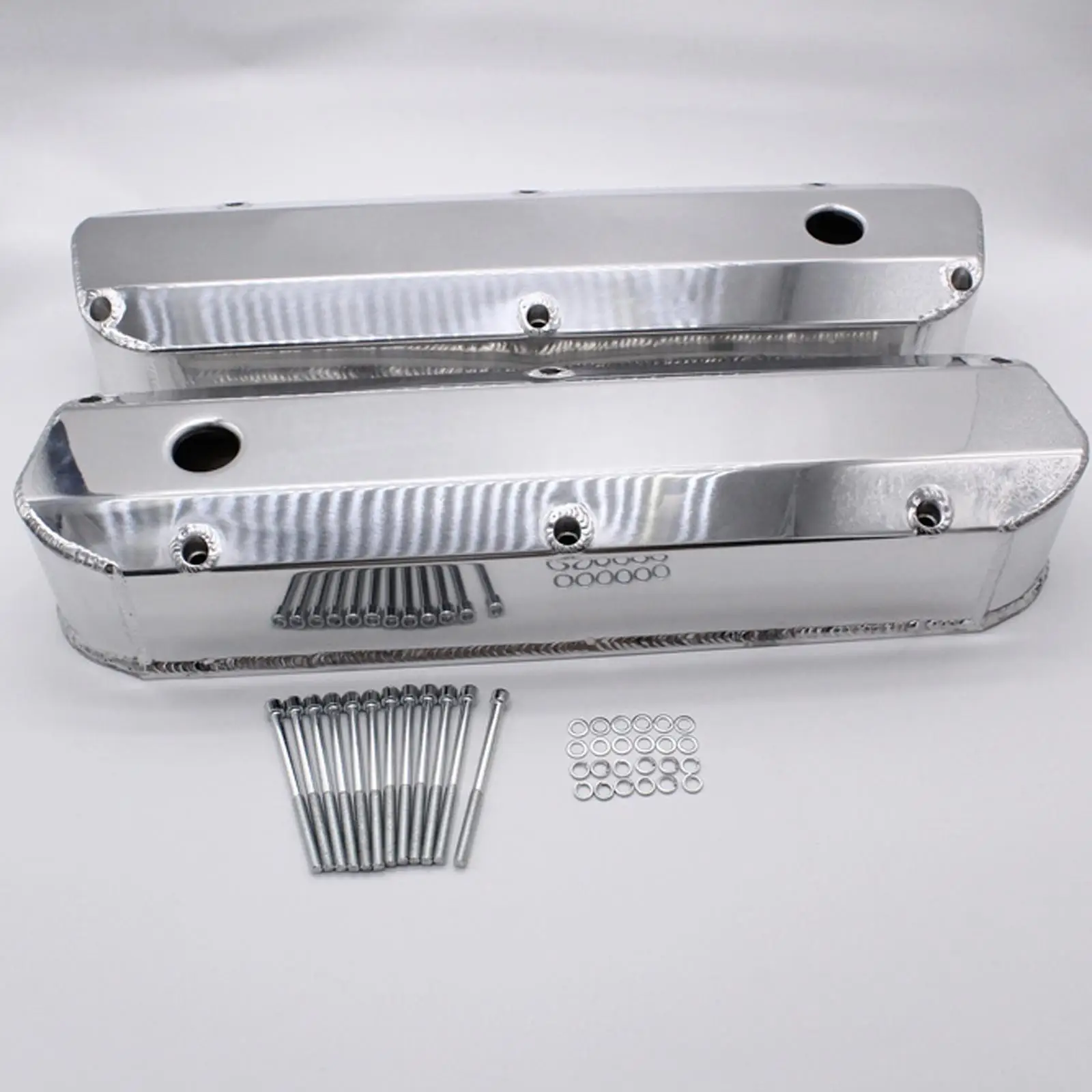 Aluminum Fabricated Tall Valve Covers Bonnet Polished for Ford Sbf 289 302 351W Sturdy Replace Parts 1/4