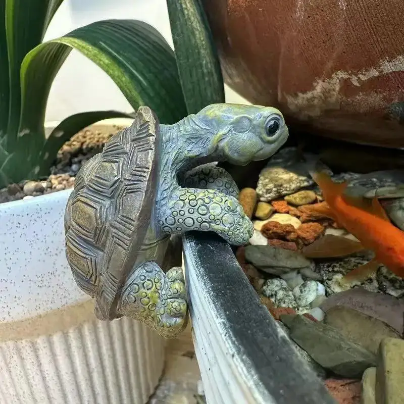 Simulation Turtle Ornament Cartoon Turtle Outdoor Garden Pool Landscaping Decoration Climbing Turtle HomeDecor Flower Pot Decor