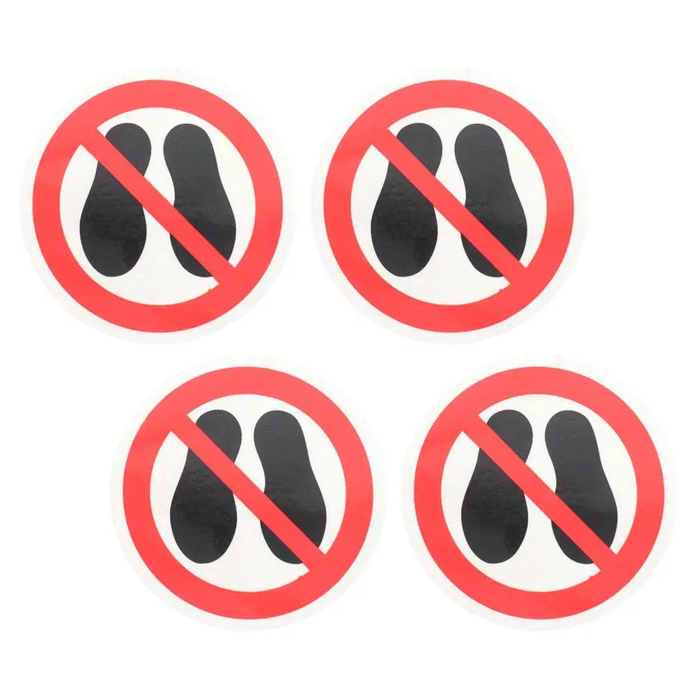 

4Pcs No Stepping Sign Warning Stickers Safety Label Decals for Indoor Outdoor Smooth Surfaces Construction Factory Use