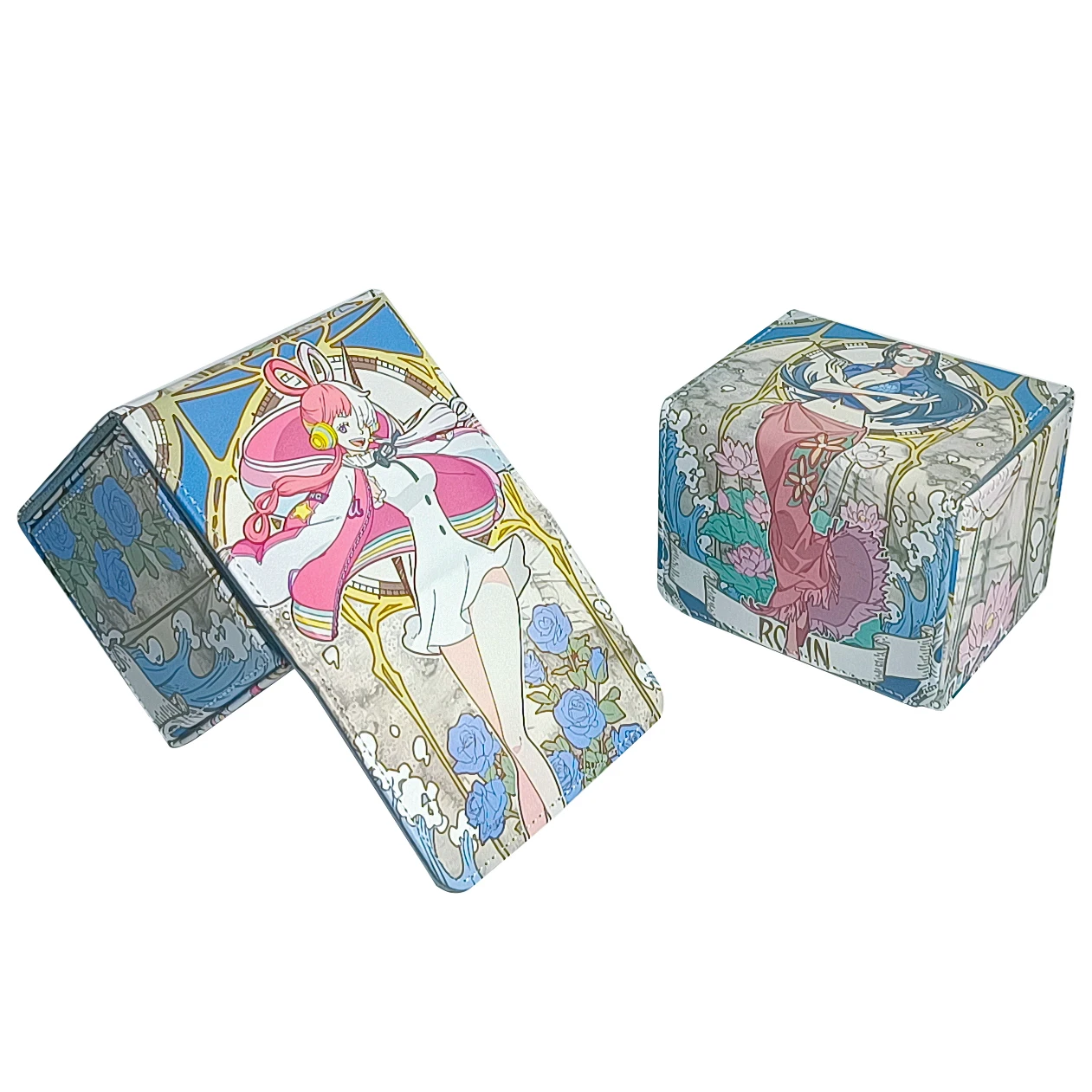 Anime One Piece Uta Robin Nami Figures Deck Box Yugioh TCG OCG PTCG OPCG Trading Cards Pu Leather Storage Box 100+ view 4