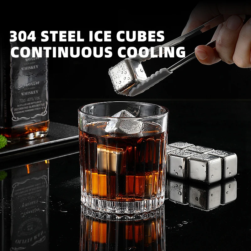 

Stainless Steel Whiskey Chilling Stones Reusable Ice Cubes Rust-proof Ice Tartar Ice Grains Wine Juice Quick Cooling Tool