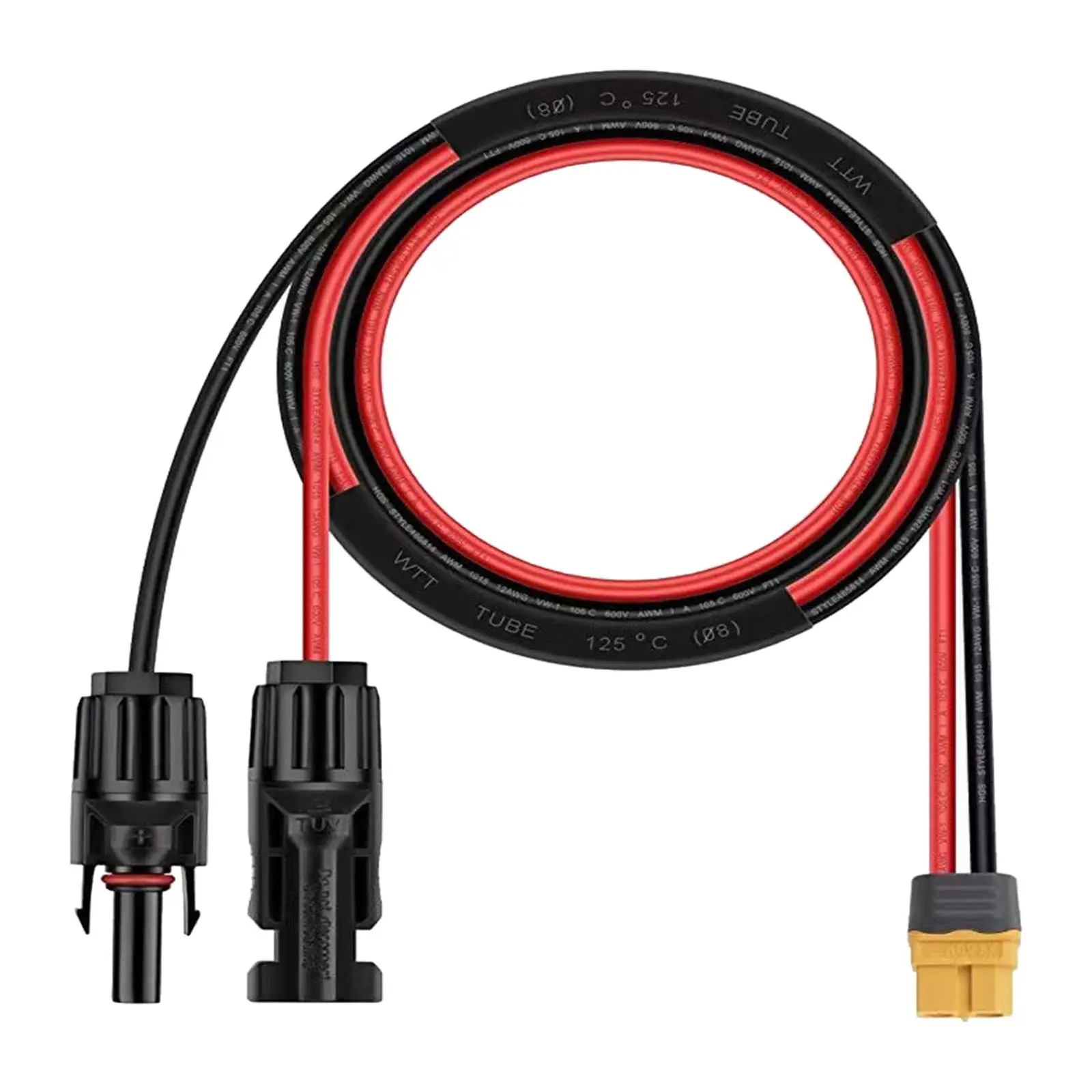 Solar Panel Connector Harsh Weather Resistant Wear Resistant Extension Cable
