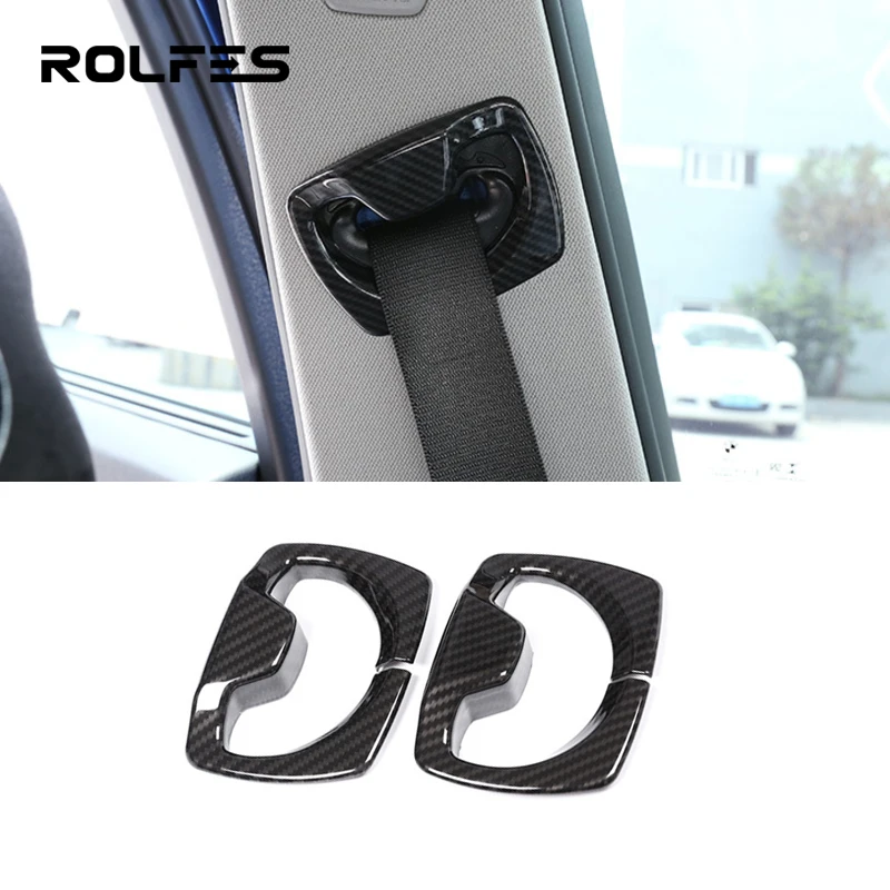 

ROLFES Door B Pillar Seat Safety Belt Frame Decoration Cover Carbon Fiber Trim For BMW 3 Series F30 13-18 Interior Accessories