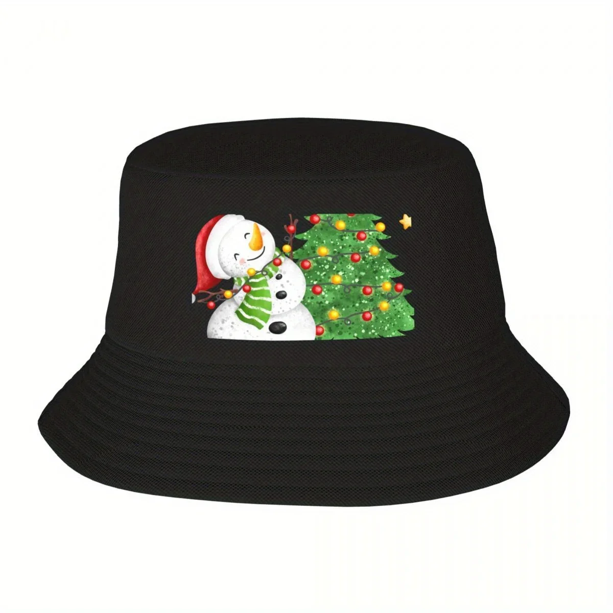 New Snowman, Christmas tree Bucket Hat Rugby derby hat Men's Cap Women's