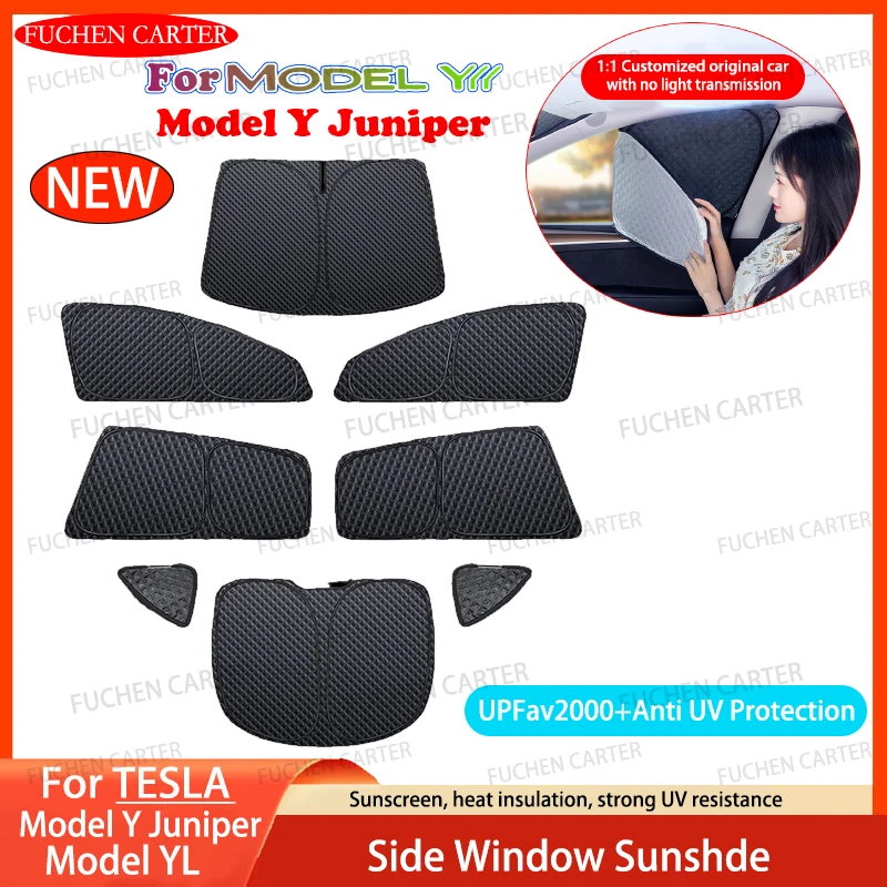 For Tesla NEW Model YL Y Juniper 2026 Upgraded Sunshade Side Window Shade Cover Windshield Sun Visor Privacy Camping  Accessorie