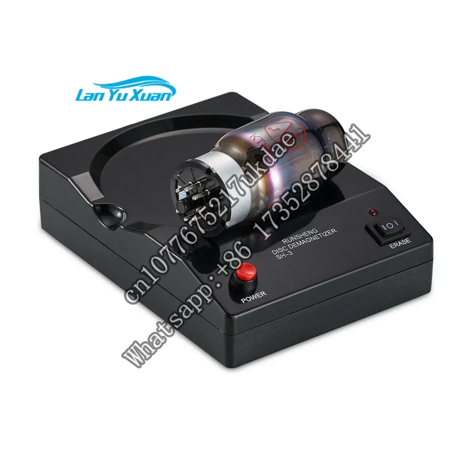 เครื่องลบแม่เหล็กแผ่นซีดี/ดีวีดี ขนาดเล็ก AC 250V สำหรับหลอด/สายเคเบิล สีดำ 0.8A