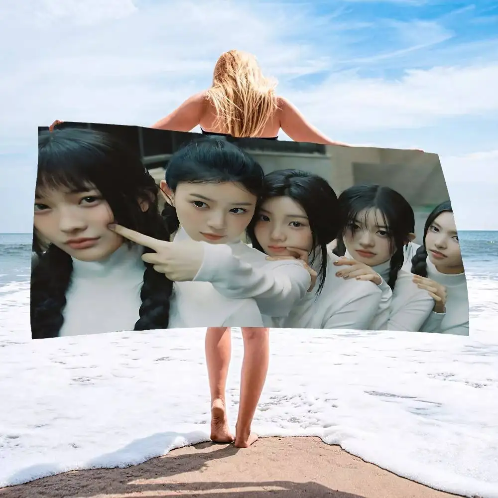 Kpop Group I-Illit Cute Girl Big Microfiber Beach Towels Quick Dry Towel Sand Beach Towels Pool Towel for Travel Swim Pool Yoga