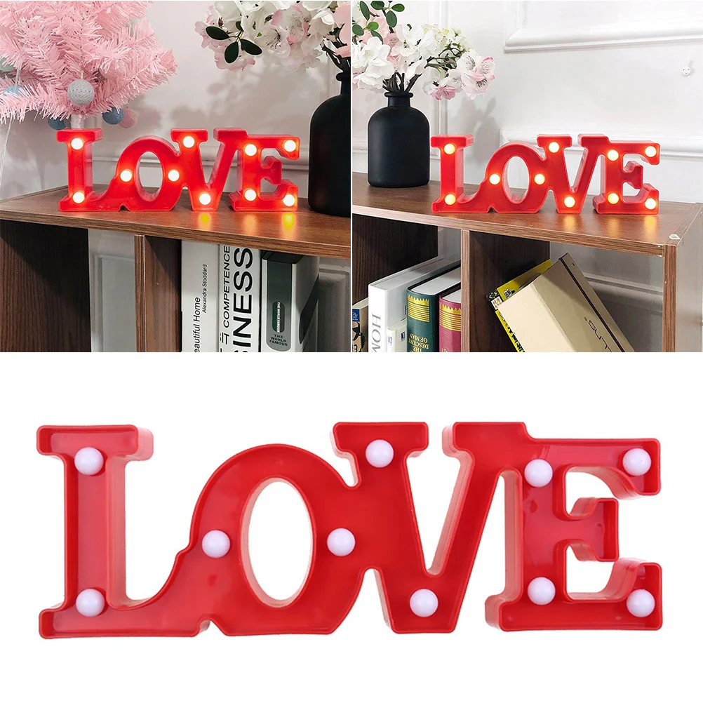 

Love Shaped Led Night Lamp For Bedroom Nursery Home Decor Valentine'S Day Gift Light Wedding Party Portable No