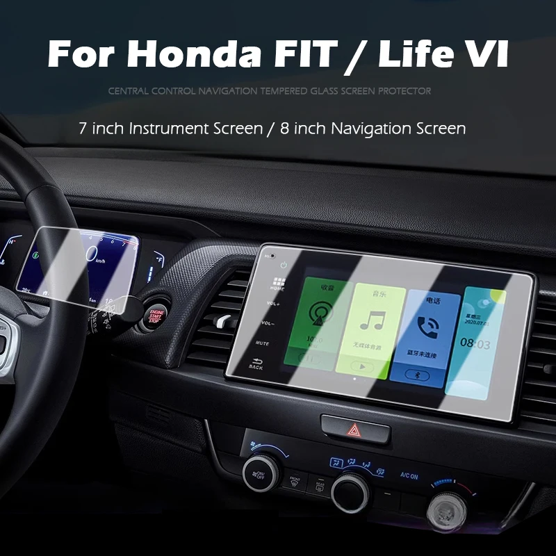 

For Honda Fit Life VI 2020-2025 Tempered Glass Film Car Radio Car LCD GPS Navigation Screen Protector Interior Decor Accessories