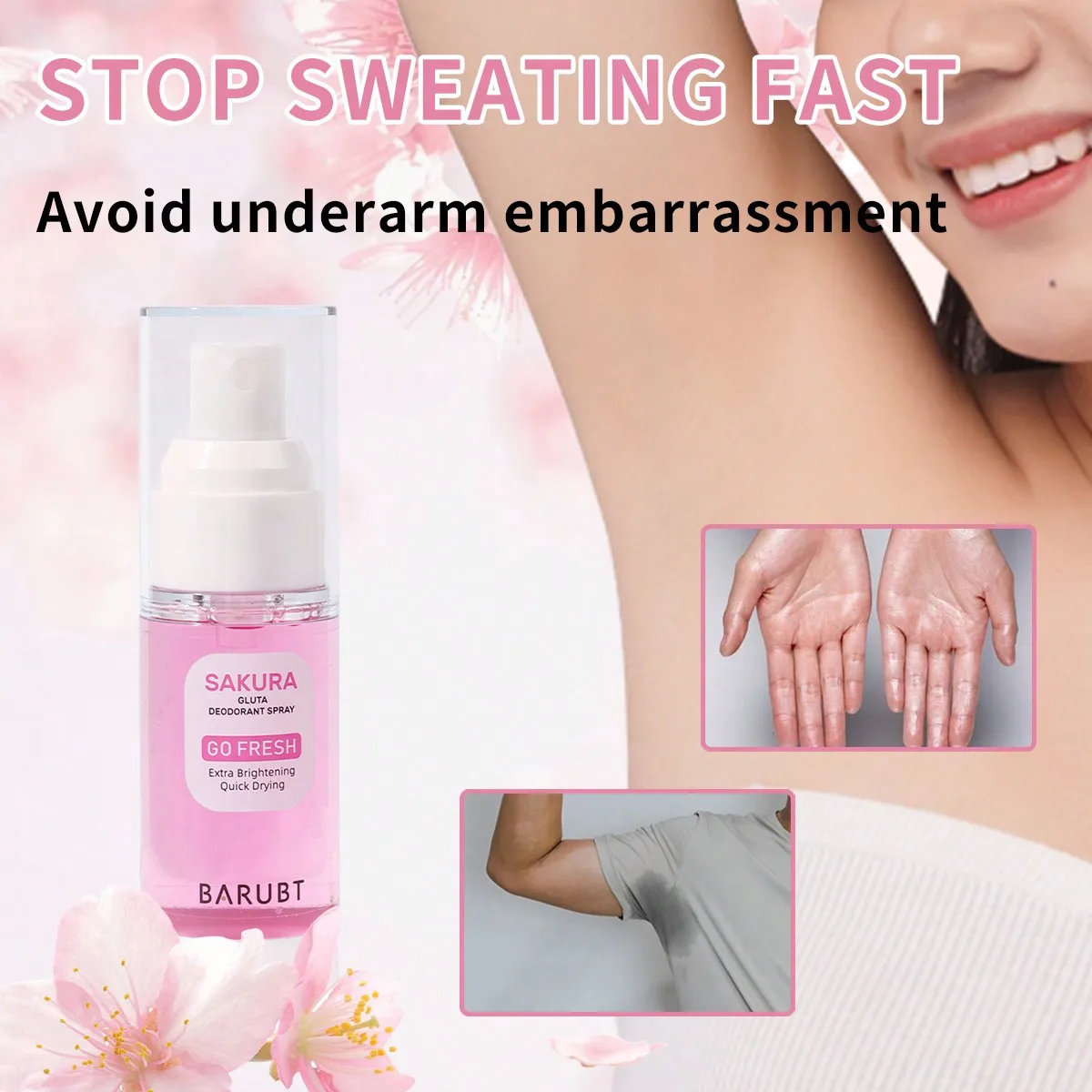 

Long Lasting Deodorant Spray Cool Fragrance Stop Sweating Rapid Antiperspirant Natural Flavor Inhibition