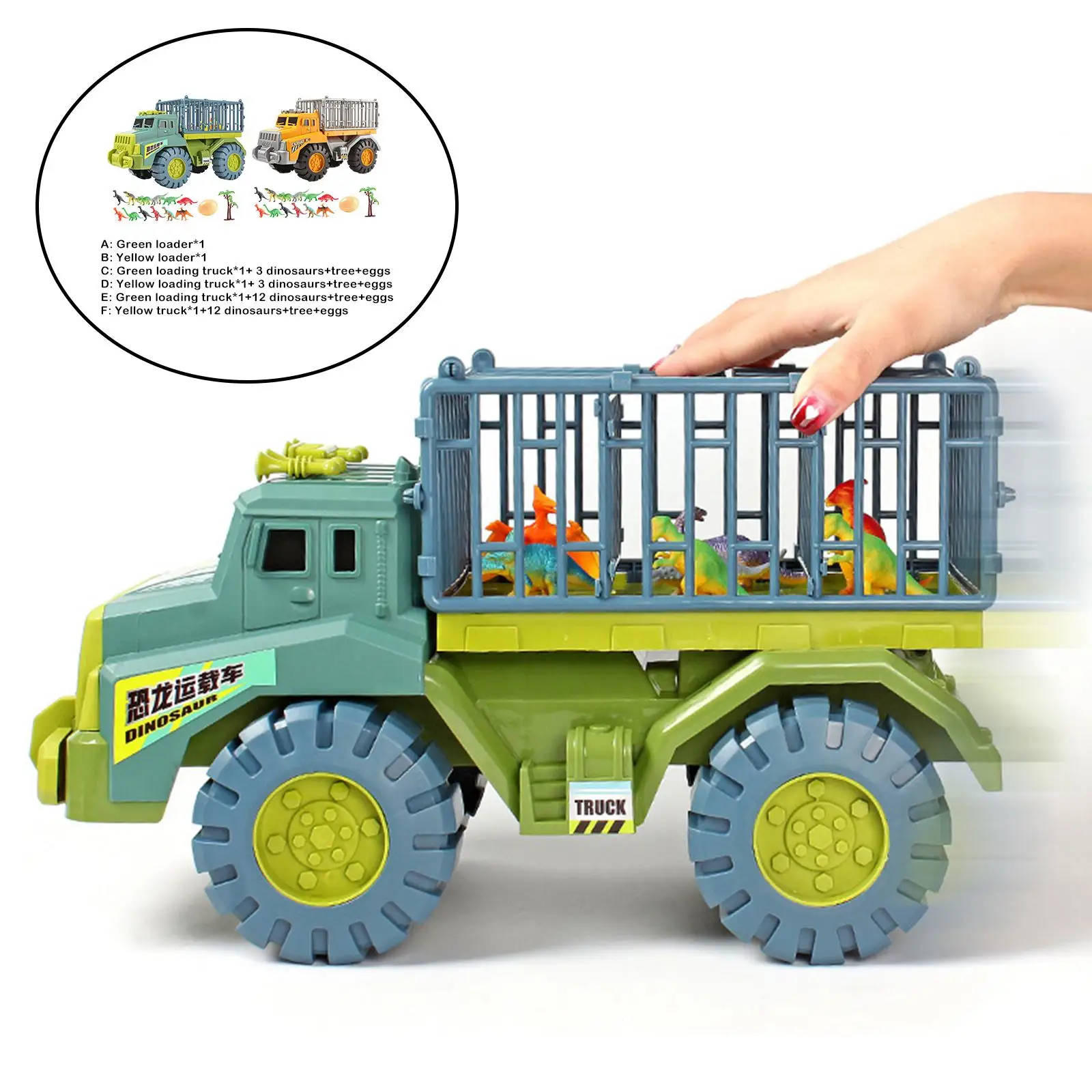 Dinosaures Transport voiture camion retirer véhicules d'ingénierie voitures jouets Playset cadeaux de fête semblant jouer