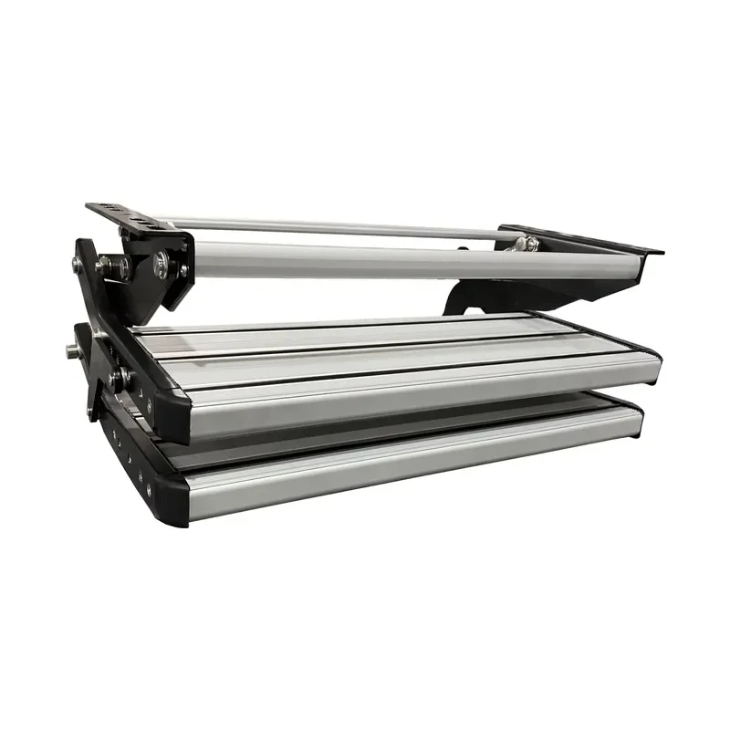 Portable RV Aluminum Alloy Manual Folding Double Step Ladder Lightweight Non Slip Stairs for Camper Van Motorhome Outdoor Use