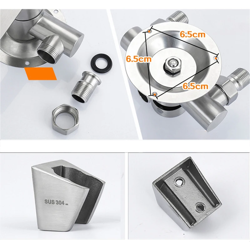 

Настенный смеситель для душа из нержавеющей стали с выносным изливом и переключателем для подачи воды, для ванной комнаты