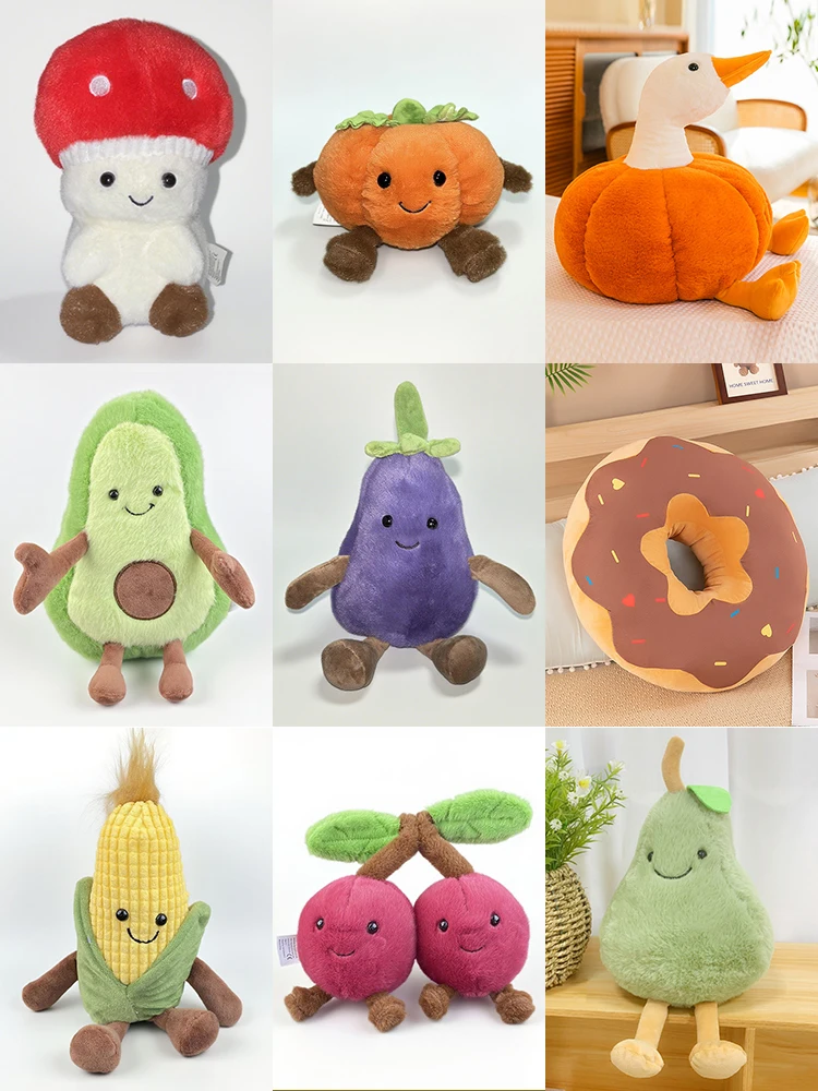 

15-30cm Plush Pear Pumpkin Playfull Toys Green Yellow Fruit Stuffed Plush Cartoon Toys for Boys Girls Birthday Christmas Gift