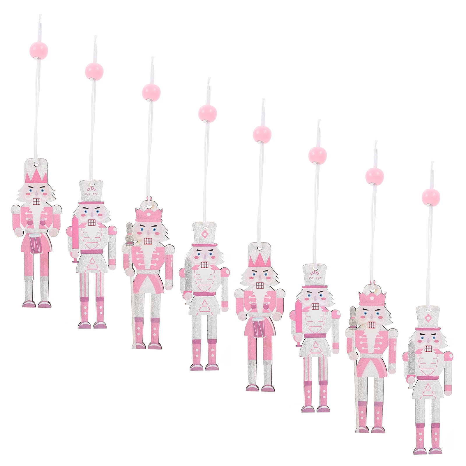 

8Pcs Nutcracker Wooden Ornaments Classic Hanging Christmas Decorations Bright Colors Xmas Tree Holiday Accent Xmas Nutcrackers