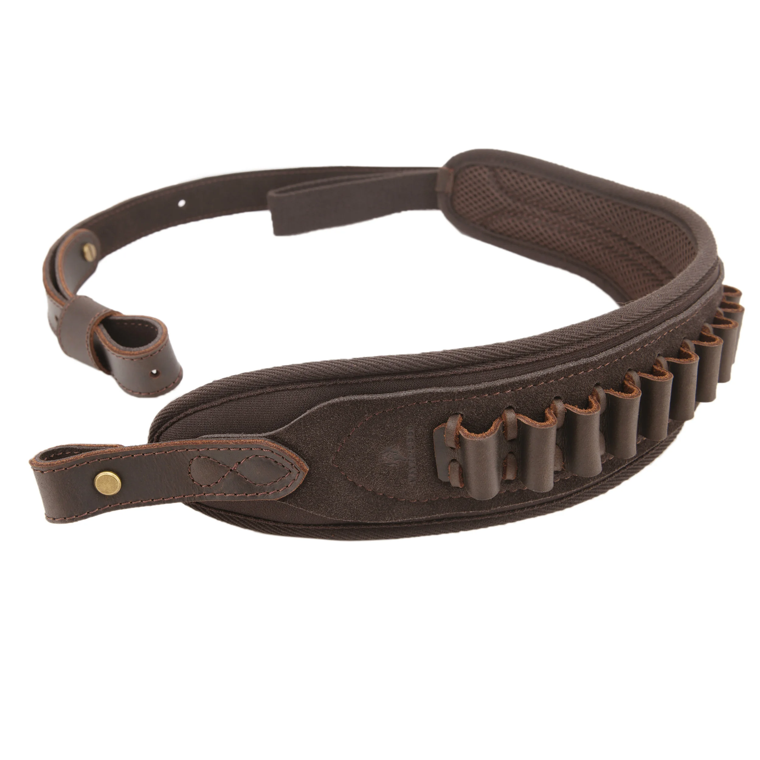 Wayne's Dog Padded Leather Shell Sling Shorgun Rifle Shoulder Strap & Swivels for Shooting .30-30 .357 .308 .45-70 .22 .44